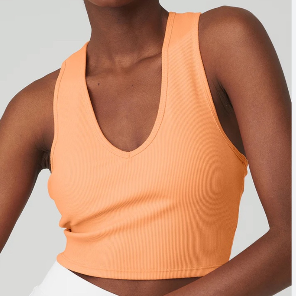 Alo Yoga Goddess Ribbed Cropped Raceback Tank